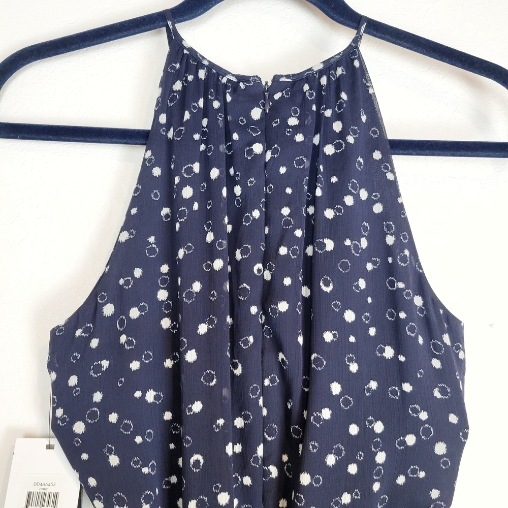 NWT DKNY Women's Printed Chiffon Belted Halter Midi Dress Size 2 - Picture 7 of 12